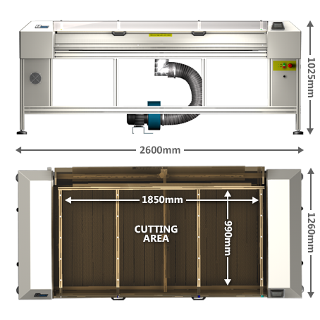 Laser cutting machine - FB1800 dimentions